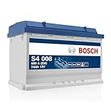 Bosch S4 008 Autobatterie 74 Ah - 680 A - 12 V, Blei-Säure-Batterie für...