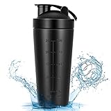 laoonl Edelstahl Protein Shaker, 750ml Classic Loop Shaker mit BlenderBall, BPA...