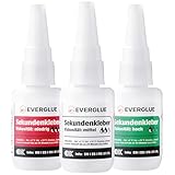 EVERGLUE Sparset Sekundenkleber lange Haltbarkeit dünn + mittel + dick à 20g -...