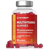 Multivitamin Gummies | 14 Vitamine und Mineralstoffen mit Jod, Vitamin C, A, D,...