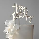 BETESSIN Tortendeko Geburtstag Holz - Happy Birthday Cake Topper - Tortenstecker...