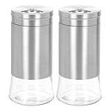 Salz und Pfefferstreuer mit Edelstahl Einstellbaren Löchern Deckel 2er Set...