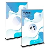 2 Stück Tischaufsteller A5, Transparent Preisschilder Aufsteller Acryl...