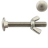 Flachrundschrauben/Schlossschrauben mit Flügelmuttern (kantige Form) - M5x65 -...