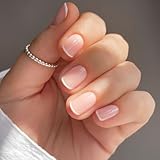 BETESSIN 24 Stück Press On Nails French Tips - Nägel zum Aufkleben Kurz Eckig...