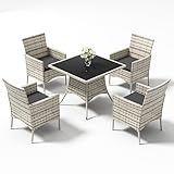 Trumbeak Sitzgruppe für 4 Personen,Gartenmöbel Polyrattan 5-teilig,4...