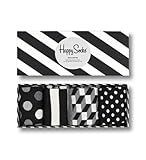Happy Socks 4-Pack Classic Black & White Geschenkbox farbenfrohe und fröhliche...