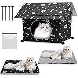 Katzenhaus Outdoor Winterfest, Katzenhöhle für Draußen, Katzenhaus Outdoor...