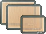 Katbite Backmatte aus Silikon 3er Set, Antihaftbeschichtung Silikon Backmatte...