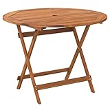 vidaXL Gartentisch, Beistelltisch Rund Klappbar, Klapptisch Balkontisch Tisch,...