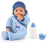 Bayer Design 94683AA -Funktionspuppe Hello Baby Boy mit Zubehör, 46 cm, blau