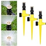 Rasensprenger 360° Automatische Drehbarer Gartensprenger Garten Sprinkler, 3Pcs...