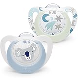 NUK Star Babyschnuller | Day & Night Schnuller | BPA-freies Silikon | 0–6...