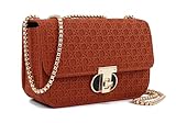 PORT&LOTUS Woven Shoulder Bag for Women Braun Kleine schultertaschen für damen...