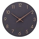 ACCSHINE MDF Holz Wanduhr Ohne TickgeräUsche Lautlos Modern 30cm Quarz Groß...