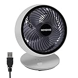 MENQANG MENANG Tischventilator Leise, 3 Geschwindigkeit Mini USB Ventilator 180...