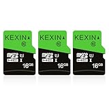 KEXIN 16GB Micro SD Karte 3 Stück UHS-I MicroSDHC Speicherkarte bis zu 80 MB/s...