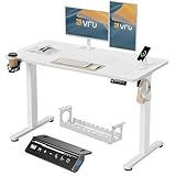VFU Höhenverstellbarer Schreibtisch 120 x 60 cm mit USB-C Ladeanschluss,...