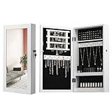 SONGMICS Schmuckschrank, Spiegelschrank, Hängeschrank, abschließbarer...