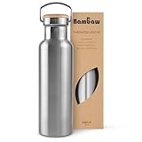 Bambaw Edelstahl Trinkflasche 1 l | Isolierte Thermosflasche für Sport, Büro,...