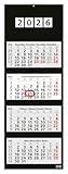 Geiger-Office 4-Monatskalender Wandkalender 2026 BLACK /33 x 90 cm, dekoratives...