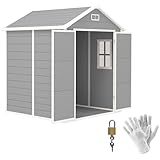 Outsunny Gerätehaus 2,4m², Wasserdicht Gartenhaus mit Boden Pultdach,...