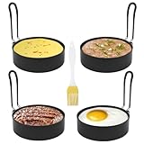 4 Stück Spiegeleiform Edelstahl Ei Ring, 3,5 Zoll Bratpfanne Egg Ring, Antihaft...