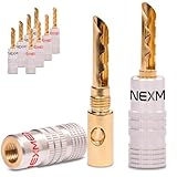 NEXMEX Hohl Bananenstecker - 10 Stück Stecker als Set - Hohl Steckverbinder 24K...