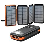 Solar Powerbank 26800mAh, elzle Solar Ladegerät mit 2 USB-A Ausgang & 1 USB-C...