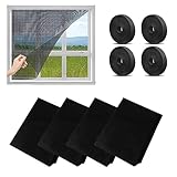 4 PCS Moskitonetze für Fenster, 1,3mx1,5m Fliegengitter für Fenster,...