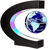 YAVOCOS Magnetische Schwebender Globus 7 Farblichter, C-Förmiger Automatisch...