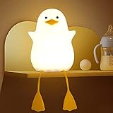 Lightzz Nachtlicht für Kinder, süße Enten-Nachttischlampe aus Silikon für...