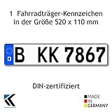 Euro-Kennzeichen | Kfz Kennzeichen DIN-zertifiziert für Deutschland (520x110...