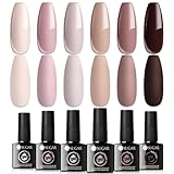 UR SUGAR UV Nagellack Nudefarben Braun Gel Nagellacks Set, 6 Farben Set Nude...