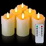 Homemory Flammenlose Echteswachs LED Kerzen mit Fernbedienung, 400 Stunden+...