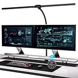 EYOCEAN Schreibtischlampe, Doppelkopf Schreibtischlampe Klemmbar, 24W 80cm...