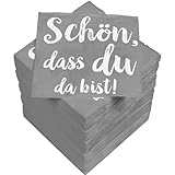 HEKU 'Schön dass du da bist' Cocktail-Servietten, 3-lagig, 25x25cm, 150 Stück...