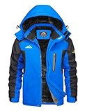 KEFITEVD Skijacke Herren Warme Winterjacke Softshell Jacke Wasserdicht...