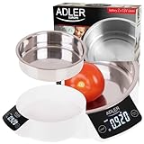 Adler AD 3166 Küchenwaage mit 900 ml Behälter aus Edelstahl, max. Gewicht 5...