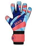 JAKO Unisex Torwart-Handschuhe River Basic Junior RC, Coral/SkyBlue/Navy, 7