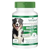 Fairvital | Vetipur Biotin Tabletten für Hunde - 90 Tabletten - Biotin Komplex...