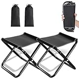 2 Stück Camping Hocker Tragbarer Klapphocker Faltbar 200kg (440lbs) - 30cm...