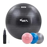 KM-Fit Gymnastikball 65cm | Trainingsball mit Luft-Pumpe | Sitzball Büro...