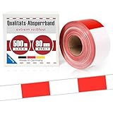 Absperrband 500m x 80 mm Flatterband rot weiß einseitig bedruckt Baustelle...