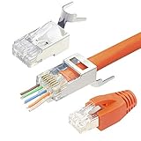 VCELINK 2. Gen. Netzwerkstecker Cat7 Cat6A Pass Through RJ45 Stecker für...