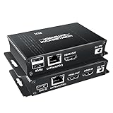 BolAAzuL HDMI USB KVM Extender Kit, 60M HDMI KVM USB Extender 1080P über RJ45...