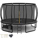 Devoko Trampolin Outdoor Ø 228/305/366/427 cm, GS-Zertifikat, Kindertrampolin...