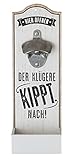 GILDE 1 x Wand-Flaschenöffner Metallöffner Kronkorkensammler Der klügere...