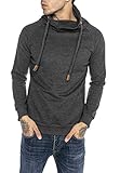 Redbridge Herren Pullover Sweatshirt Schalkragen hoher Kragen Royal Dunkelgrau L