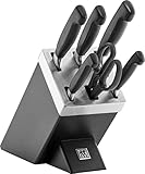 ZWILLING Vier Sterne Selbstschärfender Messerblock, 7-teilig, Messerset und...
